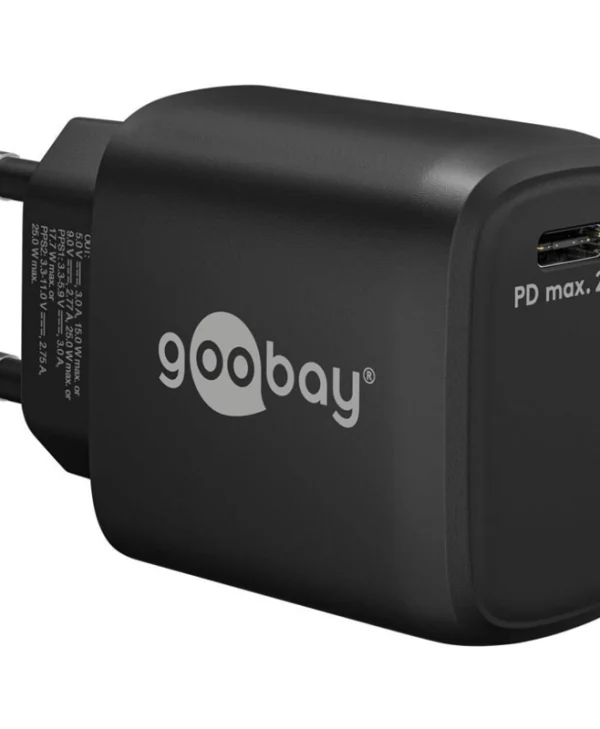 Goobay Φορτιστής Χωρίς Καλώδιο με Θύρα USB-C 25W Power Delivery Μαύρος (65367) 65367
