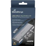 MediaRange USB-C Docking Station με HDMI 4K PD και σύνδεση 2 Οθονών Ασημί (MRCS511) MRCS511 - Image 3