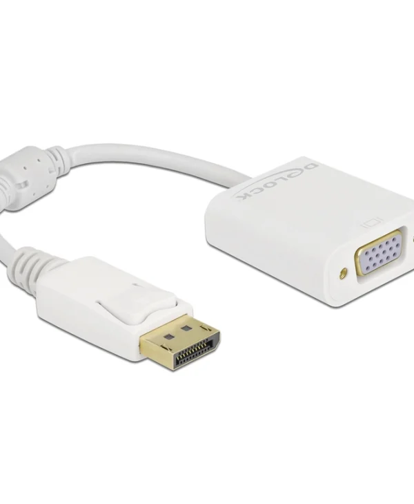 DeLock Μετατροπέας DisplayPort male σε VGA female Λευκό 1τμχ 61007 61007