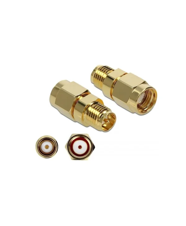 DeLock Μετατροπέας RP-SMA male σε RP-SMA female Χρυσό 1τμχ 89977 89977