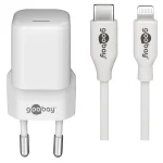 Goobay Φορτιστής με Θύρα USB-C και Καλώδιο USB-C - Lightning 30W Power Delivery Λευκός (64575) 64575