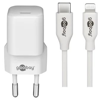 Goobay Φορτιστής με Θύρα USB-C και Καλώδιο USB-C - Lightning 30W Power Delivery Λευκός (64575) 64575