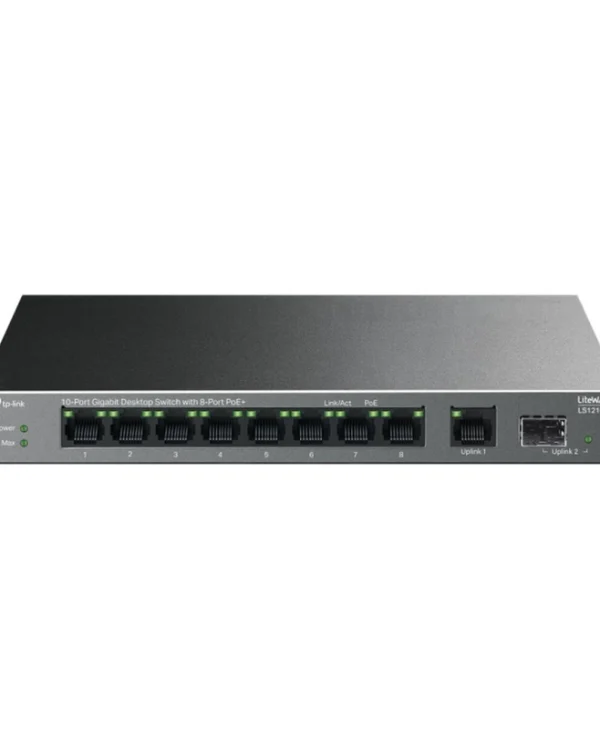 TP-LINK LS1210GP v1 Unmanaged L2 PoE+ Switch με 9 Θύρες Gigabit (1Gbps) Ethernet και 1 SFP Θύρα LS1210GP