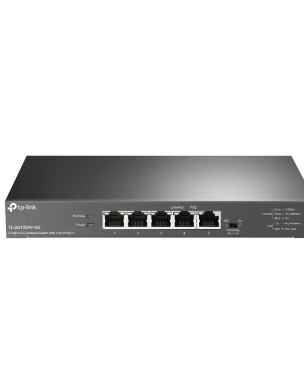 TP-LINK TL-SG105PP-M2 v1 Unmanaged L2 PoE++ Switch με 5 Θύρες Ethernet TL-SG105PP-M2