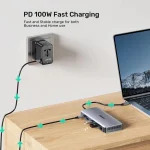 Unitek USB-C Docking Station με HDMI 4K PD Ethernet Γκρι (D1120A01) D1120A01 - Image 2