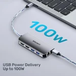 Unitek USB-C Docking Station με HDMI 4K PD Ethernet και σύνδεση 2 Οθονών Ασημί (D1122A01) D1122A01 - Image 2