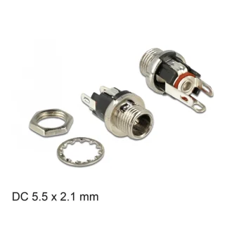 DeLock Βύσμα DC female Ασημί 89910 89910