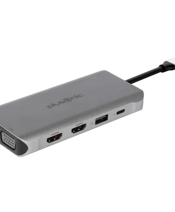 Plusonic USB-C Docking Station με HDMI 4K PD Ethernet Γκρι (PSUC0216) PSUC0216