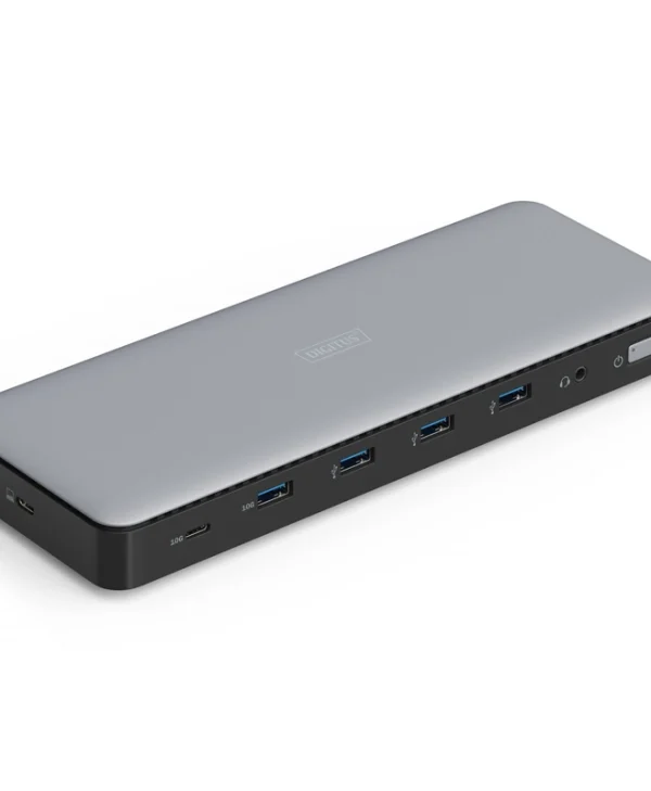 Digitus USB-C Docking Station με HDMI/DisplayPort 4K PD Ethernet και σύνδεση 3 Οθονών Γκρι (DA-70918) DA-70918