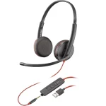 Poly Blackwire C3225 On Ear Multimedia Ακουστικά με μικρόφωνο και σύνδεση 3.5mm Jack / USB-A