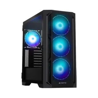 Chieftec Apex Lumo Gaming Midi Tower Κουτί Υπολογιστή με Πλαϊνό Παράθυρο και RGB Φωτισμό Μαύρο
