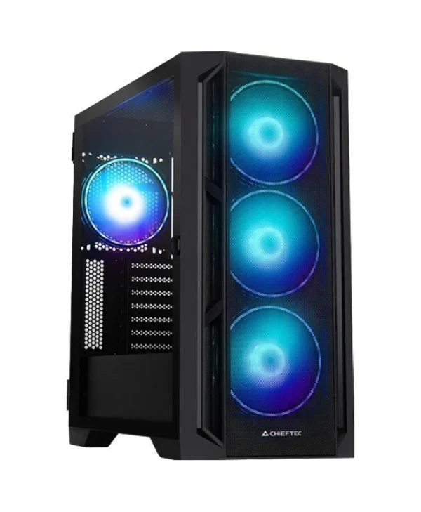 Chieftec Apex Lumo Gaming Midi Tower Κουτί Υπολογιστή με Πλαϊνό Παράθυρο και RGB Φωτισμό Μαύρο