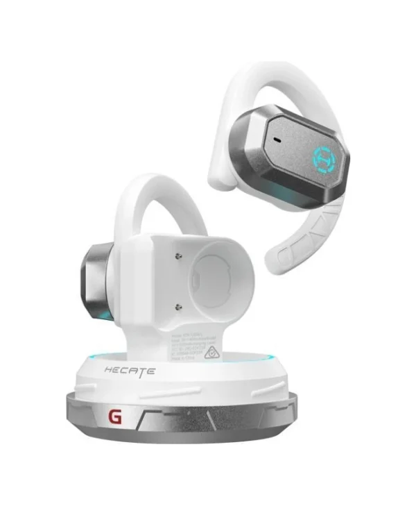 Hecate Air 2 Open Ear Bluetooth Handsfree Ακουστικά με Θήκη Φόρτισης Λευκά