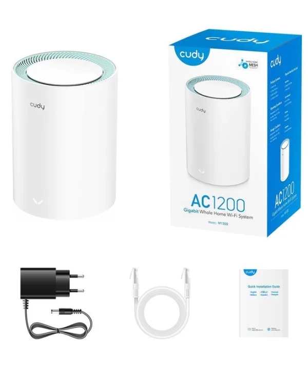 Cudy M1300 v1 WiFi Mesh Network Access Point Wi‑Fi 5 Dual Band (2.4 & 5GHz) Λευκό