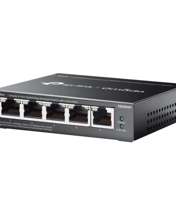 TP-LINK ES205GP v1 Managed L2 PoE Switch με 5 Θύρες Gigabit (1Gbps) Ethernet και 5 SFP Θύρες ES205GP