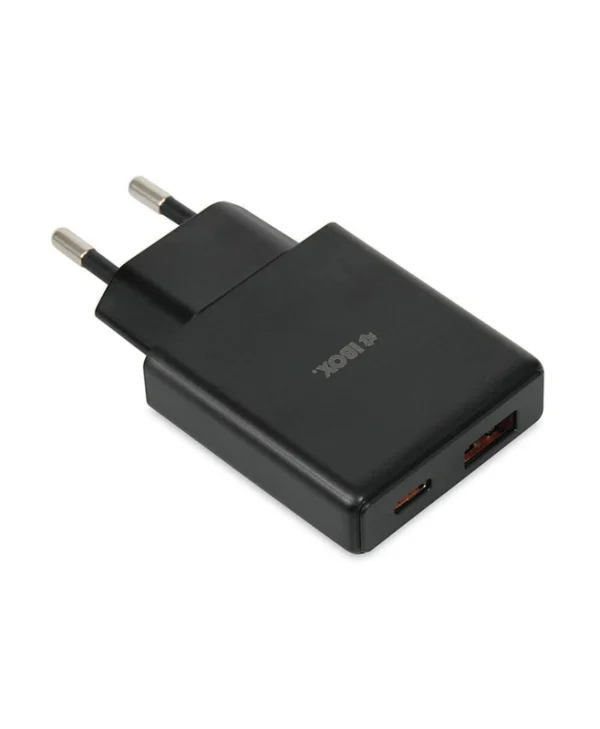 iBox Φορτιστής Χωρίς Καλώδιο GaN με Θύρα USB-A και Θύρα USB-C 30W Power Delivery / Quick Charge 3.0 Μαύρος (C-43)
