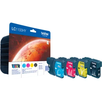 Brother LC1100 Value Pack High Yield Γνήσιο Πακέτο Μελανιών Εκτυπωτή InkJet Πολλαπλό (Color) (LC-1100HYVALBP)