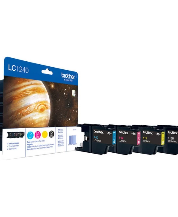 Brother LC1240 Γνήσιο Πακέτο 4 Μελανιών Εκτυπωτή InkJet Κίτρινο / Κυανό / Ματζέντα / Μαύρο (LC-1240VALBPDR)