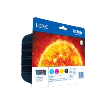 Brother LC980 Γνήσιο Πακέτο 4 Μελανιών Εκτυπωτή InkJet Κίτρινο / Κυανό / Ματζέντα / Μαύρο (LC-980VALBP)