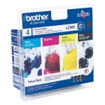 Brother LC980 Γνήσιο Πακέτο 4 Μελανιών Εκτυπωτή InkJet Κίτρινο / Κυανό / Ματζέντα / Μαύρο (LC-980VALBP) - Image 2