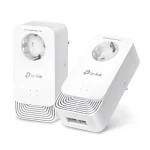 TP-LINK PG2400P KIT v1 Powerline Διπλό για Ενσύρματη Σύνδεση με Passthrough Πρίζα και 2 Θύρες Gigabit Ethernet PG2400P KIT