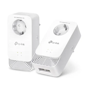 TP-LINK PG2400P KIT v1 Powerline Διπλό για Ενσύρματη Σύνδεση με Passthrough Πρίζα και 2 Θύρες Gigabit Ethernet PG2400P KIT