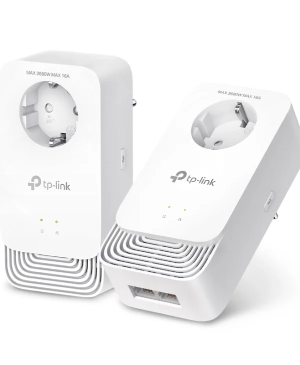 TP-LINK PG2400P KIT v1 Powerline Διπλό για Ενσύρματη Σύνδεση με Passthrough Πρίζα και 2 Θύρες Gigabit Ethernet PG2400P KIT
