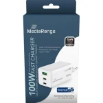 MediaRange Φορτιστής Χωρίς Καλώδιο GaN με Θύρα USB-A και 2 Θύρες USB-C 100W Power Delivery Λευκός (MRMA123) MRMA123 - Image 2