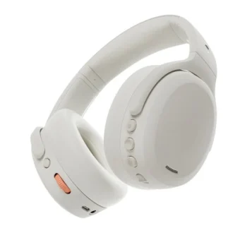 Skullcandy Crusher ANC 2 Ασύρματα / Ενσύρματα Over Ear Ακουστικά με 60 ώρες Λειτουργίας και Quick Charge White/Orange