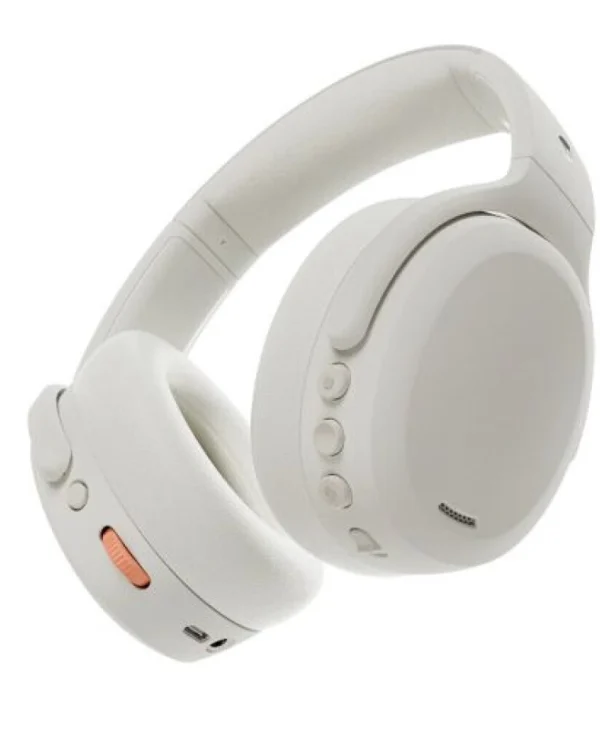 Skullcandy Crusher ANC 2 Ασύρματα / Ενσύρματα Over Ear Ακουστικά με 60 ώρες Λειτουργίας και Quick Charge White/Orange