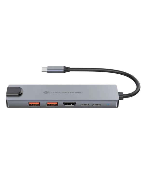 Conceptronic USB-C Docking Station με HDMI 4K PD Ethernet Γκρι (DONN29G) DONN29G