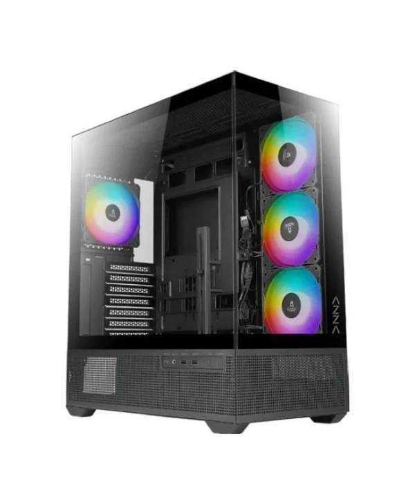 Azza CSAZ-501B Gaming Midi Tower Κουτί Υπολογιστή με Πλαϊνό Παράθυρο και ARGB Φωτισμό Μαύρο CSAZ-501B