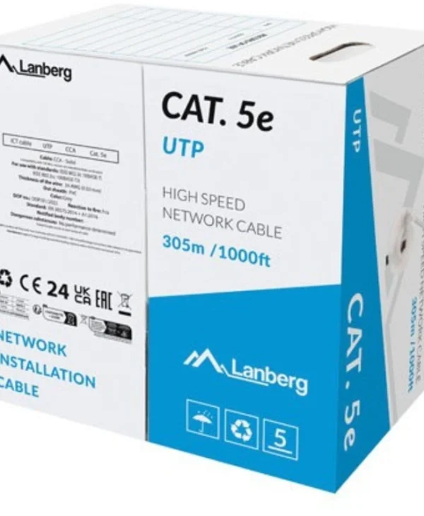 Lanberg U/UTP Cat.6 Καλώδιο Δικτύου Ethernet 305m Γκρι 1τμχ
