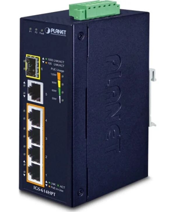 Planet IGS-614HPT Unmanaged L2 PoE+ Switch με 4 Θύρες Gigabit (1Gbps) Ethernet IGS-614HPT