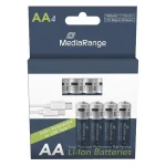 MediaRange Επαναφορτιζόμενες Μπαταρίες AA Li-ion 1400mAh 1.5V 4τμχ