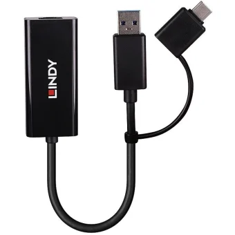 Lindy 43412 USB-C Αντάπτορας Δικτύου για Ενσύρματη σύνδεση Ethernet 43412