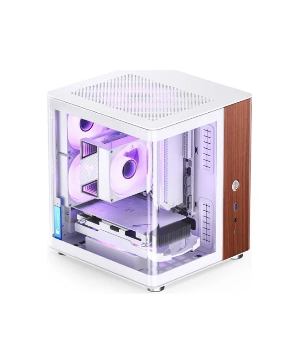 Jonsbo TK-0 Gaming Mini Tower Κουτί Υπολογιστή με Πλαϊνό Παράθυρο Λευκό