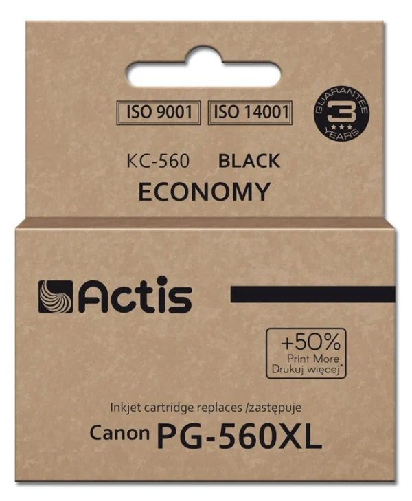 Actis Συμβατό Μελάνι Εκτυπωτή InkJet Canon PG-560XL 22ml Μαύρο 1τμχ