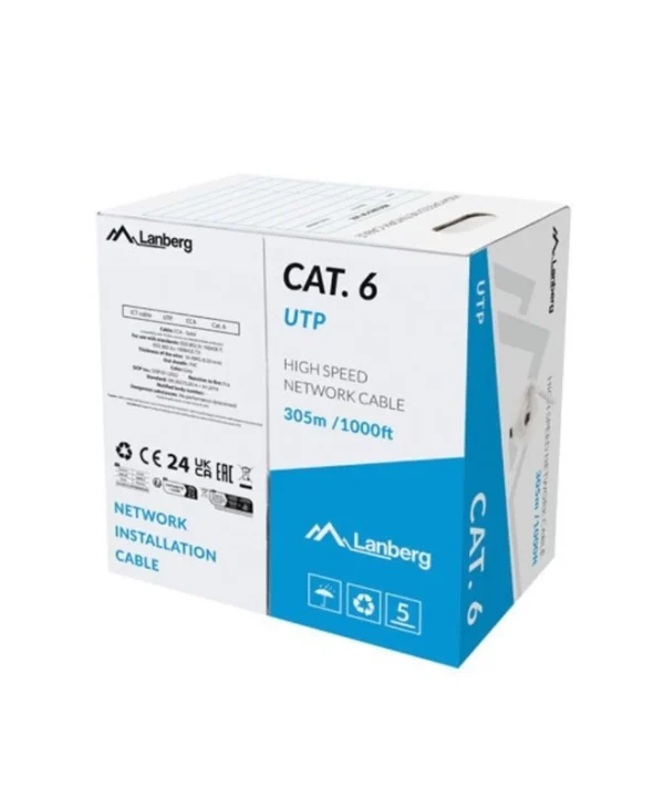Lanberg U/UTP Cat.6 Καλώδιο Δικτύου Ethernet 305m Γκρι 1τμχ