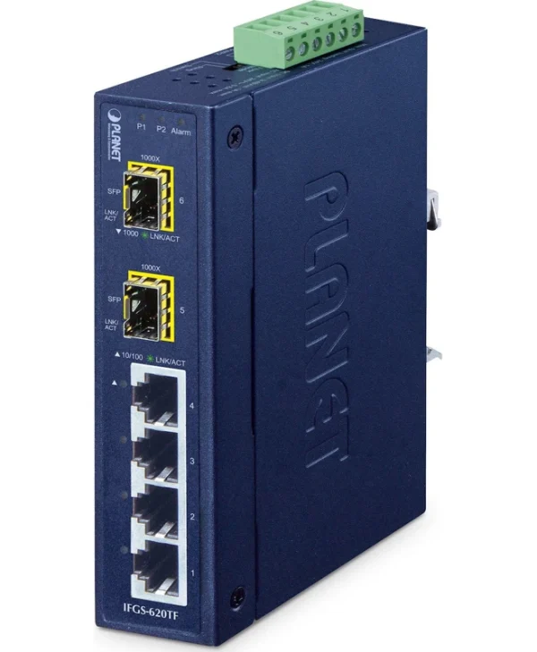Planet Technology IFGS-620TF Managed L2 PoE+ Switch με 4 Θύρες Gigabit (1Gbps) Ethernet IFGS-620TF
