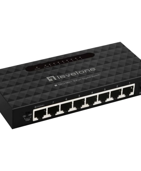 Level One GEU-0821 Unmanaged L2 Switch με 8 Θύρες Gigabit (1Gbps) Ethernet GEU-0821