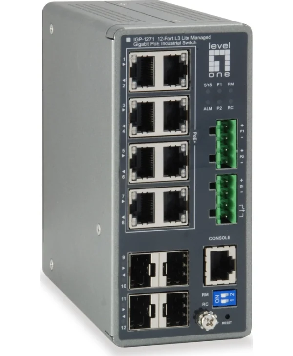 Level One IGP-1271 Managed L2 PoE+ Switch με 8 Θύρες Gigabit (1Gbps) Ethernet και 4 SFP Θύρες IGP-1271