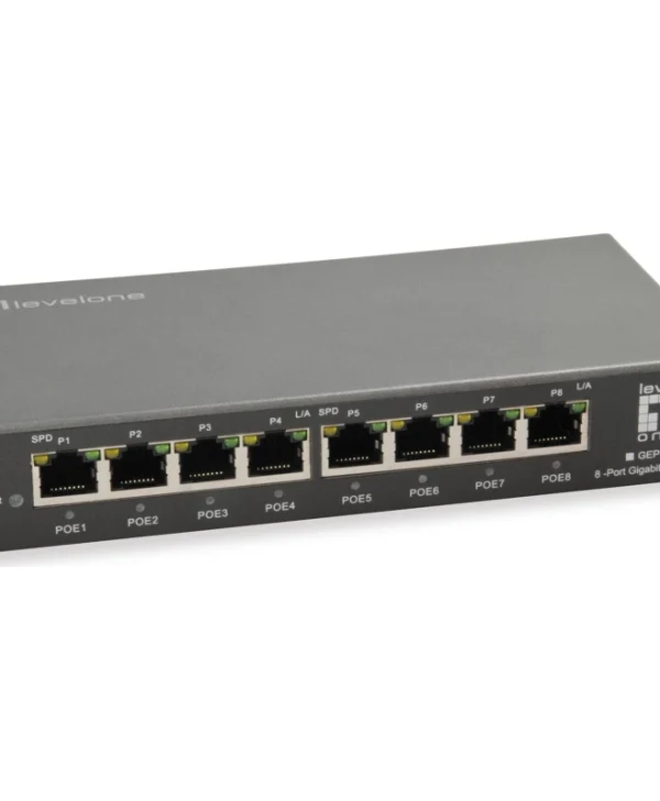 Level One GEP-0823 Unmanaged L2 PoE+ Switch με 8 Θύρες Gigabit (1Gbps) Ethernet GEP-0823