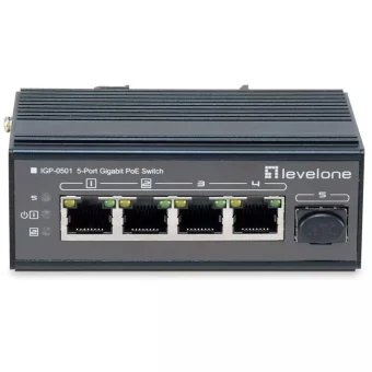 Level One IGP-0501 Unmanaged L2 PoE++ Switch με 4 Θύρες Gigabit (1Gbps) Ethernet και 1 SFP Θύρα IGP-0501
