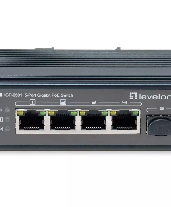 Level One IGP-0501 Unmanaged L2 PoE++ Switch με 4 Θύρες Gigabit (1Gbps) Ethernet και 1 SFP Θύρα IGP-0501