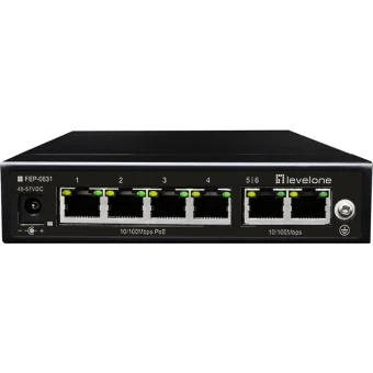 Level One FEP-0631 Unmanaged L2 PoE+ Switch με 6 Θύρες Gigabit (1Gbps) Ethernet FEP-0631