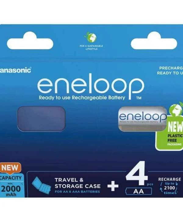 Panasonic Eneloop & Storage Case Επαναφορτιζόμενες Μπαταρίες AA Ni-MH 2000mAh 1.2V 4τμχ