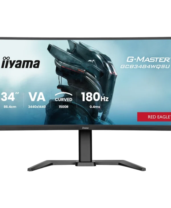 Iiyama G-Master GCB3484WQSU-B1 Ultrawide VA HDR Curved Gaming Monitor 34" QHD 3440x1440 180Hz GCB3484WQSU-B1