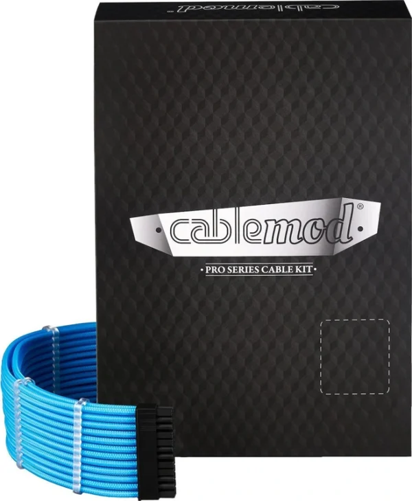 Cablemod C-series Pro Modmesh Sleeved 12v-2x6 12vhpwr Dual Stealthsense Cable Kit Corsair Type 4 Rm Black Label Rmi Rmx Light Blue Cm-pcsr-16x2kit-nklb-r-ss