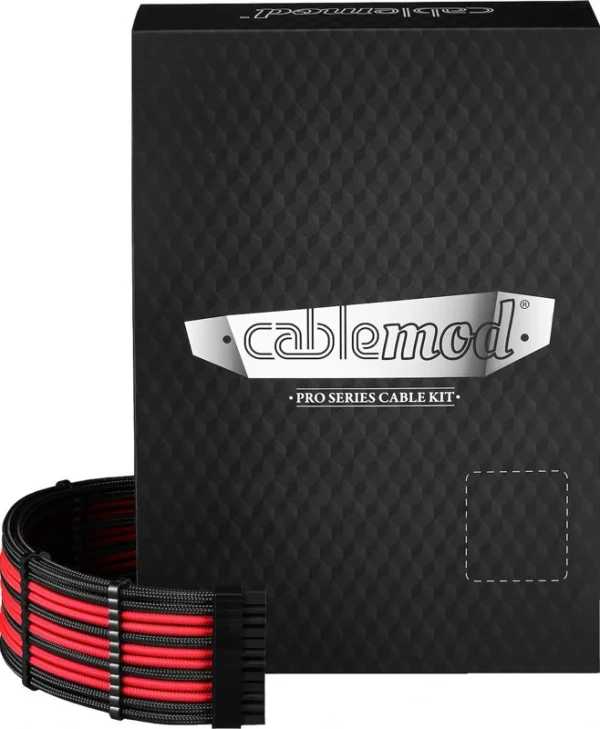 Cablemod C-series Pro Modmesh Sleeved 12v-2x6 12vhpwr Dual Stealthsense Cable Kit Corsair Type 4 Rm Black Label Rmi Rmx Black Red Cm-pcsr-16x2kit-nkkr-r-ss